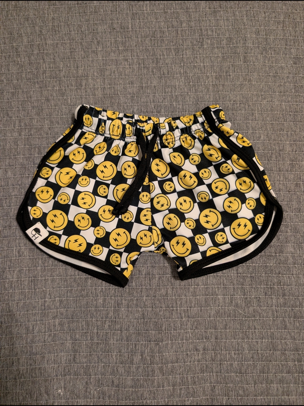 George Black & Yellow Emoji Print Athletic Shorts